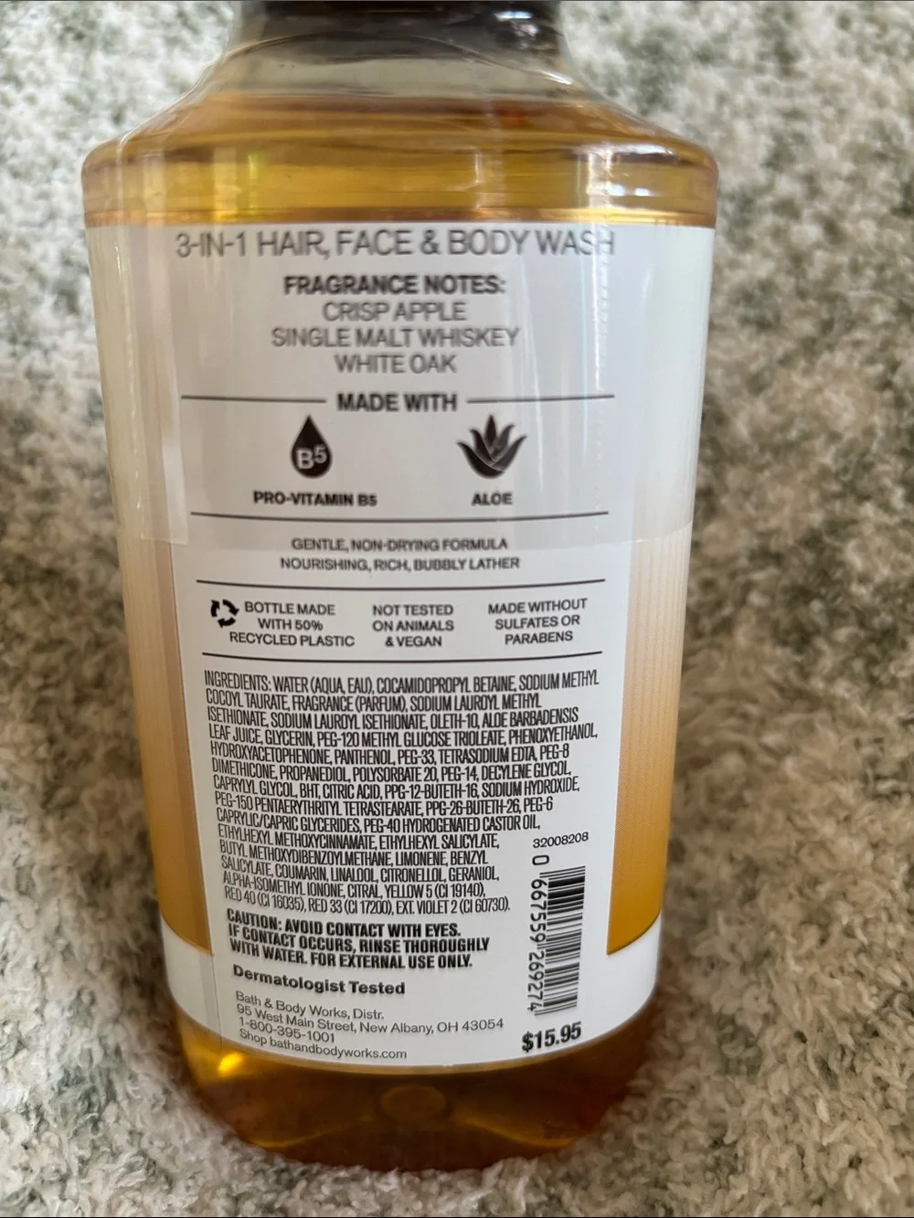 Bath & Body Works Mens Whiskey Reserve Body Wash 3in1 NWT 10 oz